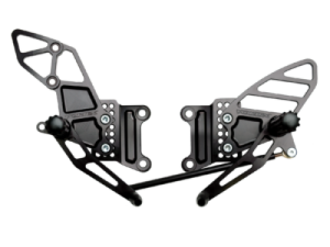 Kawasaki Ninja ZX-6R Adjustable Rearsets - Vortex Racing - Black - `07-`08